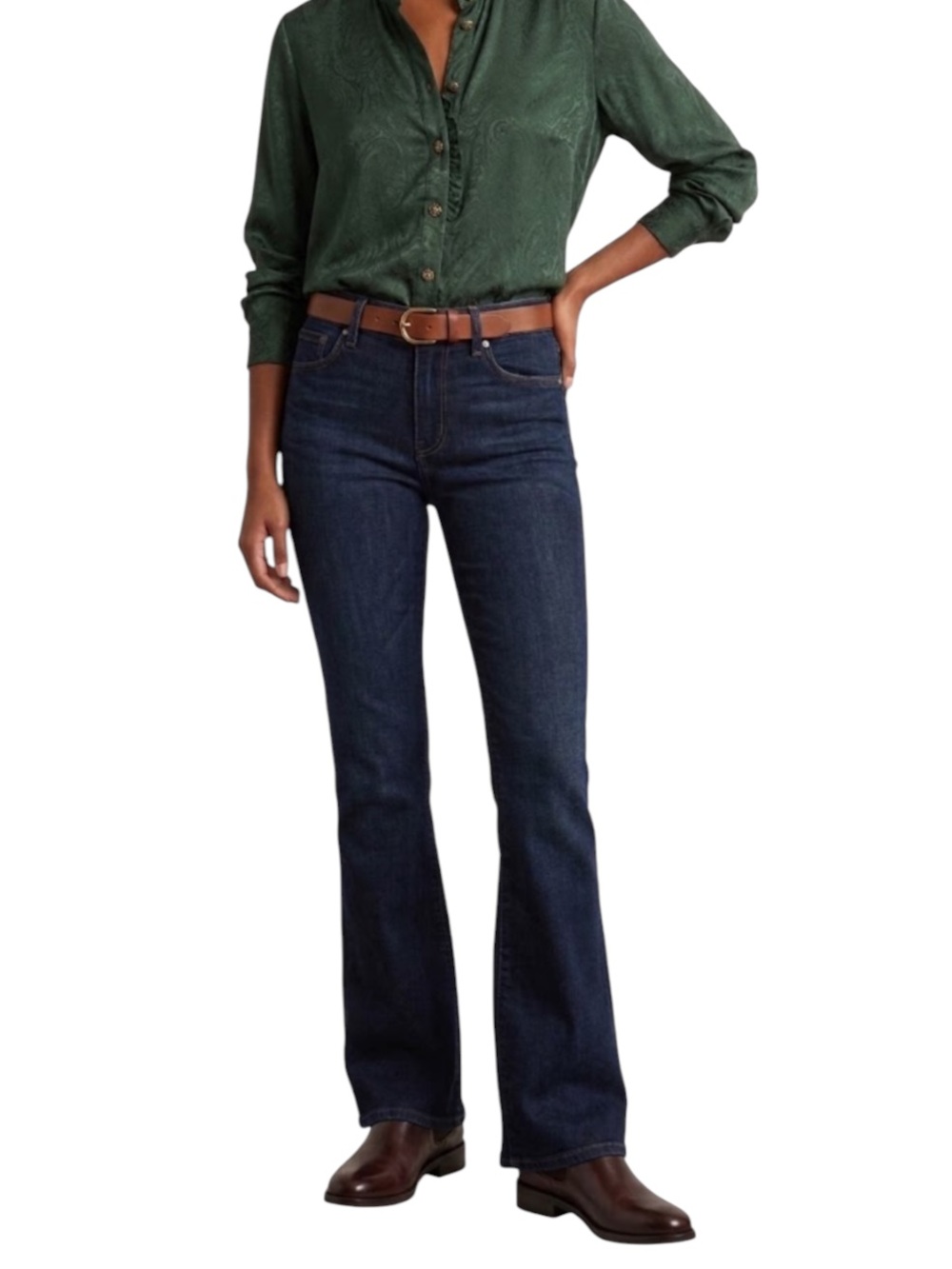 PAIGE Skyline Bootcut Jeans Low Rise Size 25 Dark Blue 27x30.25
II